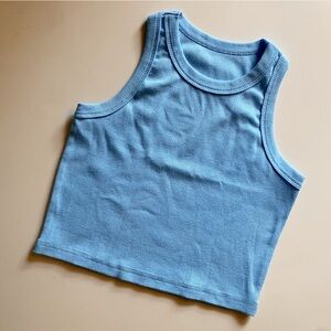 Blue crewneck tank top soft ribbed material size XS